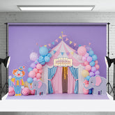 Lofaris Cute Macaron Color Scheme Circus Cake Smash Backdrop